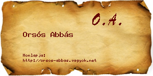 Orsós Abbás névjegykártya
